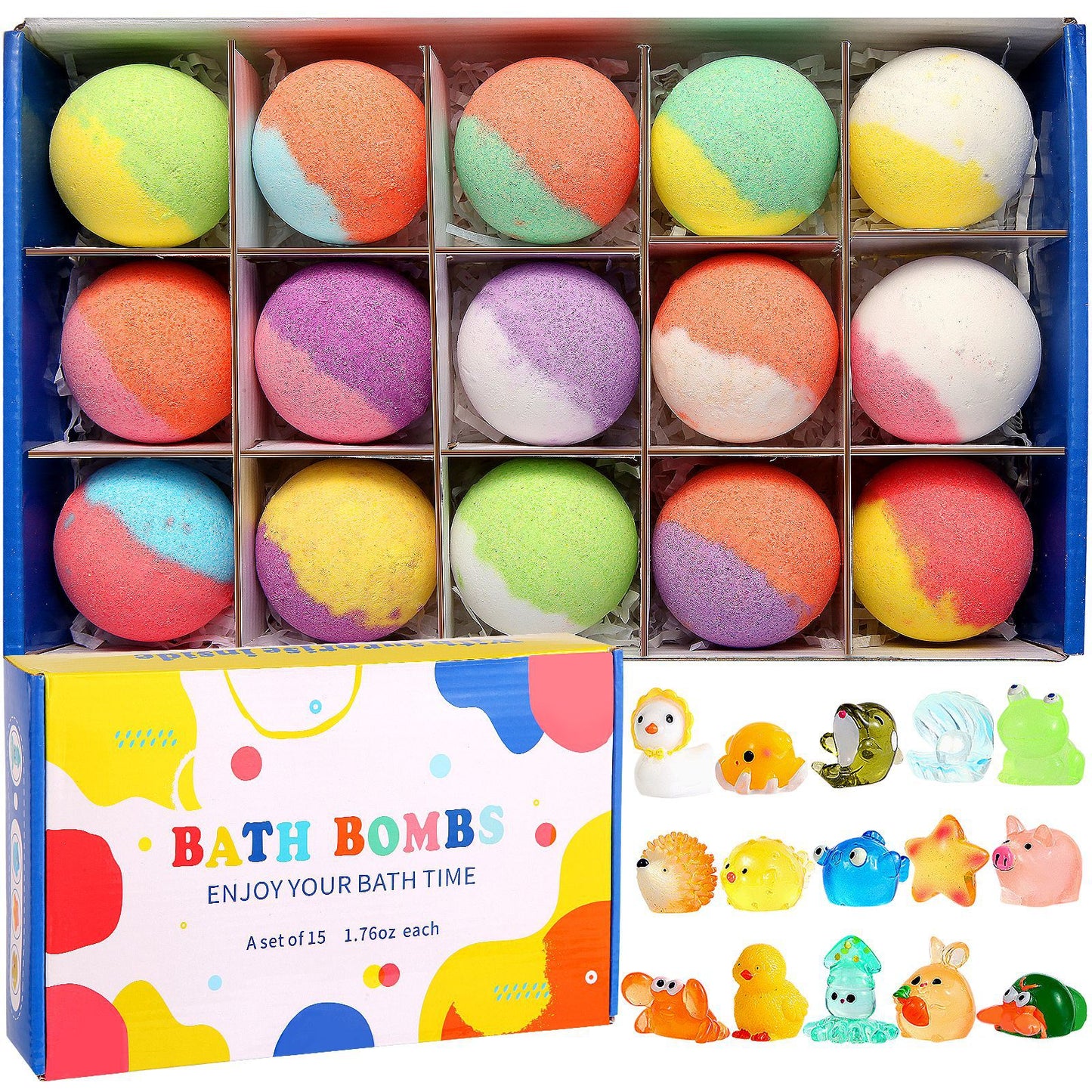 This children's bath bomb set includes a surprise toy and a glow-in-the-dark plush toy, making it a perfect Christmas gift for both boys and girls.