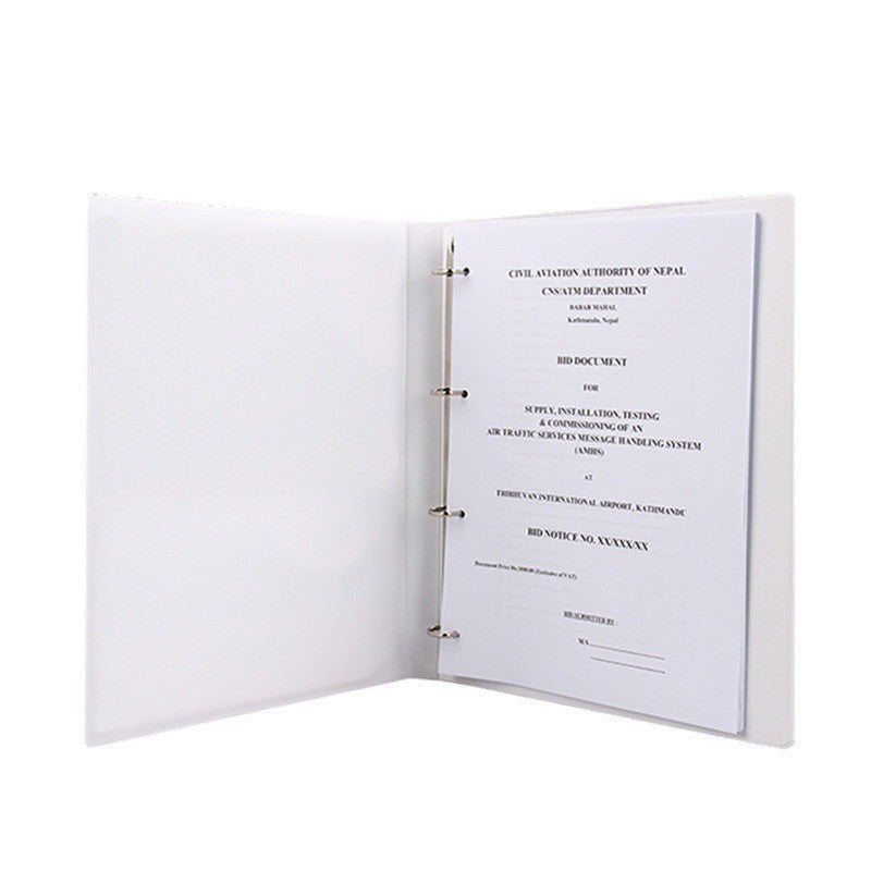 Fudekuai D-type A4 three-sided pocket folder, 2-hole, 3-hole, 4-hole file folder, perforated cardboard folder, loose-leaf folder, white folder