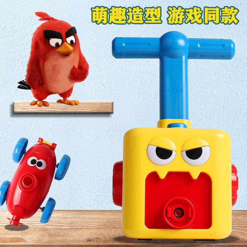 Powered balloon car Douyin hot selling children's inertia press balloon powered car puzzle new strange car toy