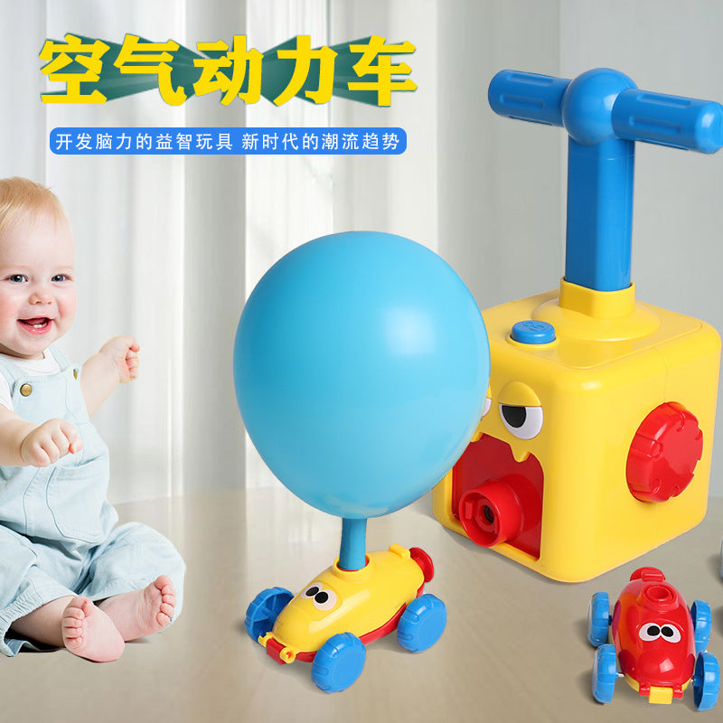 Powered balloon car Douyin hot selling children's inertia press balloon powered car puzzle new strange car toy