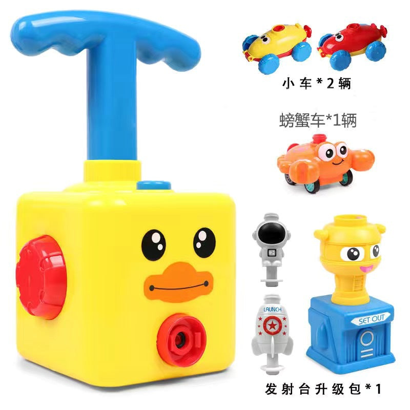 Powered balloon car Douyin hot selling children's inertia press balloon powered car puzzle new strange car toy