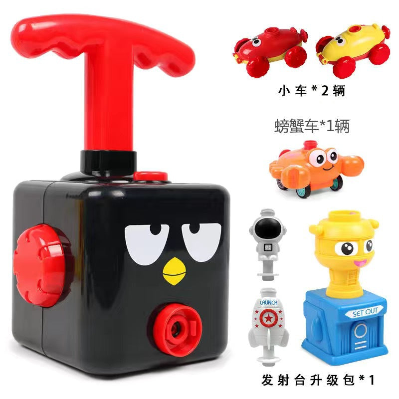 Powered balloon car Douyin hot selling children's inertia press balloon powered car puzzle new strange car toy