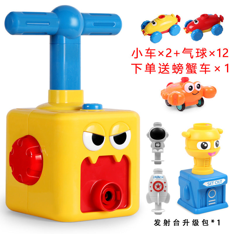 Powered balloon car Douyin hot selling children's inertia press balloon powered car puzzle new strange car toy