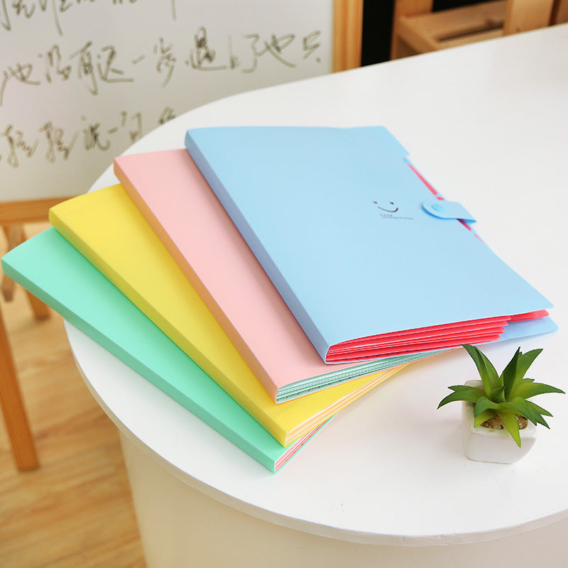 Love の smile 5 into the folder Korean A4 file bag file folder test paper folder storage bag organ bag