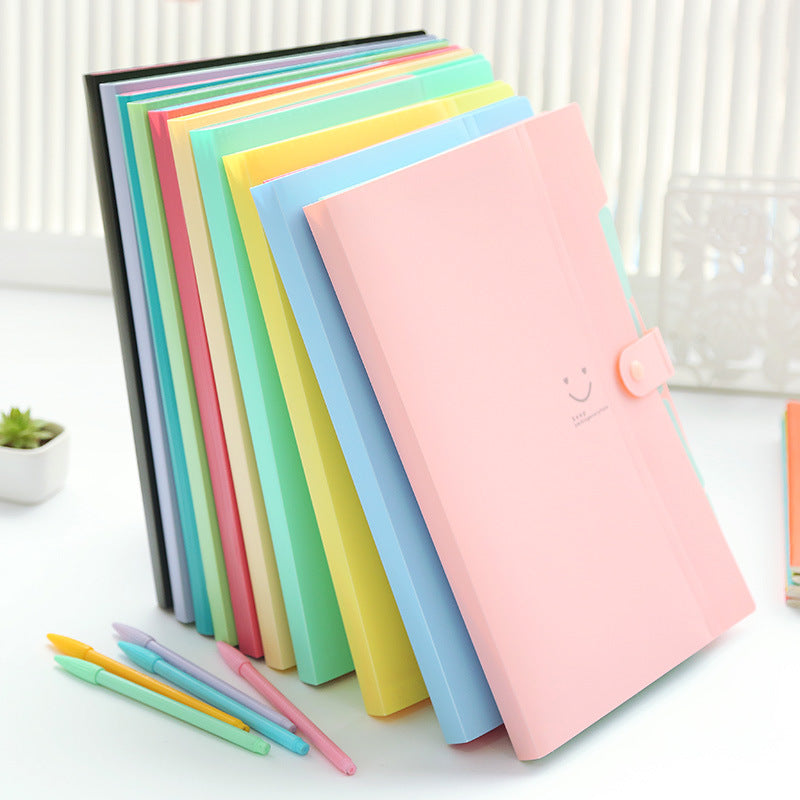 Love の smile 5 into the folder Korean A4 file bag file folder test paper folder storage bag organ bag