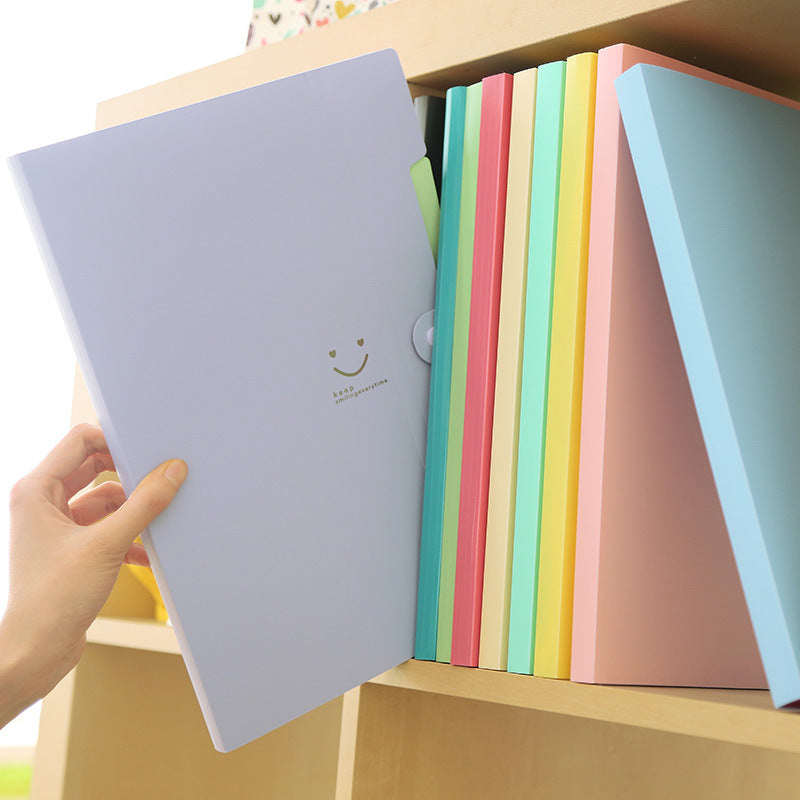 Love の smile 5 into the folder Korean A4 file bag file folder test paper folder storage bag organ bag