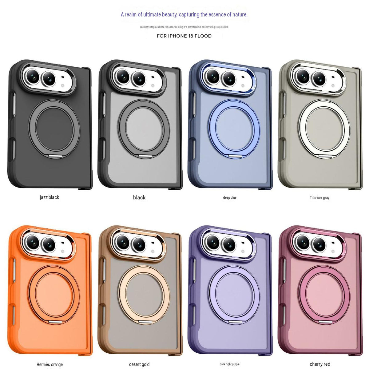 Cross-border applicable Apple 18-fold phone case iPhone Duo skin-feel stand case magnetic case custom protective case