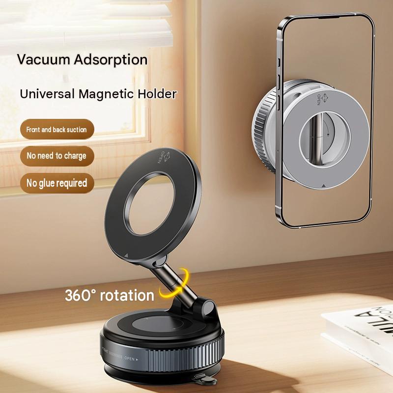 2025 New Universal Car Phone Holder, Multifunctional 360-Degree Rotating Folding Vacuum Magnetic Holder