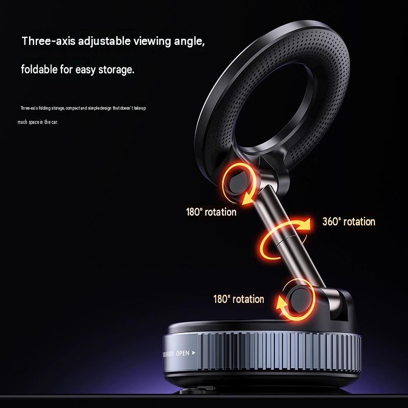 2025 New Universal Car Phone Holder, Multifunctional 360-Degree Rotating Folding Vacuum Magnetic Holder