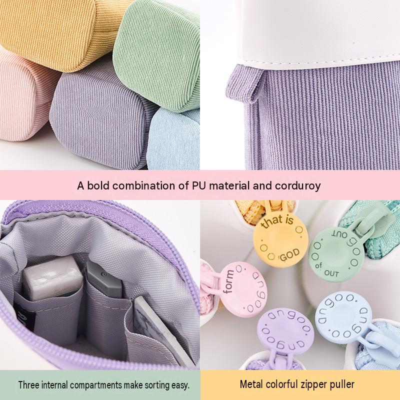 Cute, simple, stylish, multi-functional creative pen holder and pencil case, student stationery, variable drop-down canvas pencil case
