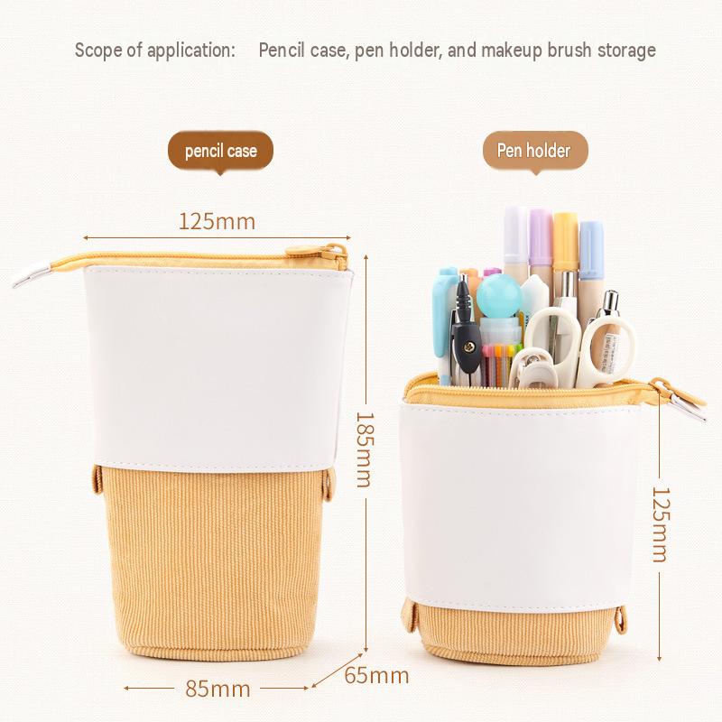 Cute, simple, stylish, multi-functional creative pen holder and pencil case, student stationery, variable drop-down canvas pencil case