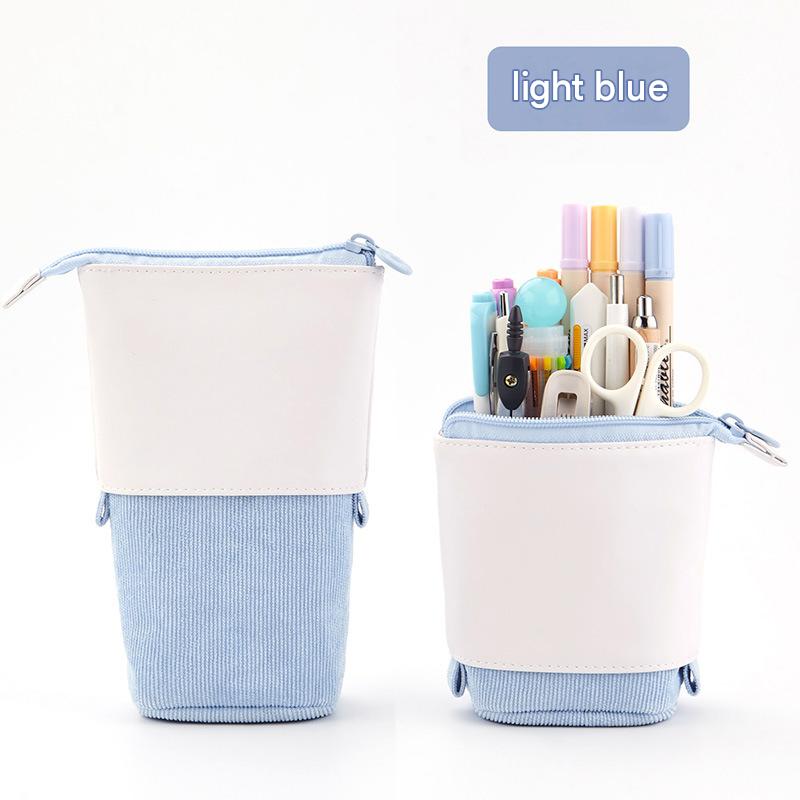 Cute, simple, stylish, multi-functional creative pen holder and pencil case, student stationery, variable drop-down canvas pencil case