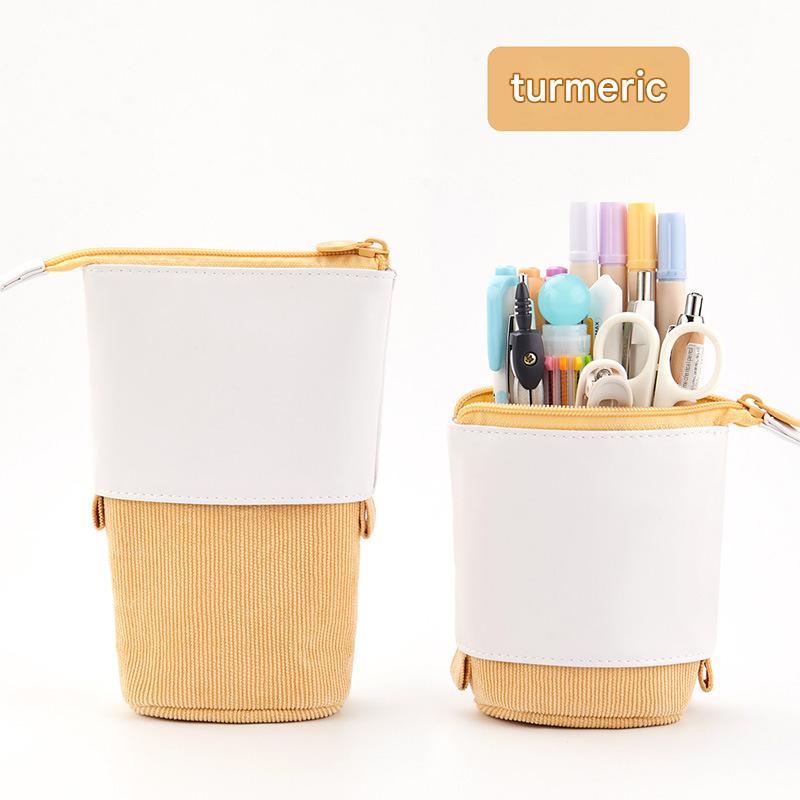 Cute, simple, stylish, multi-functional creative pen holder and pencil case, student stationery, variable drop-down canvas pencil case