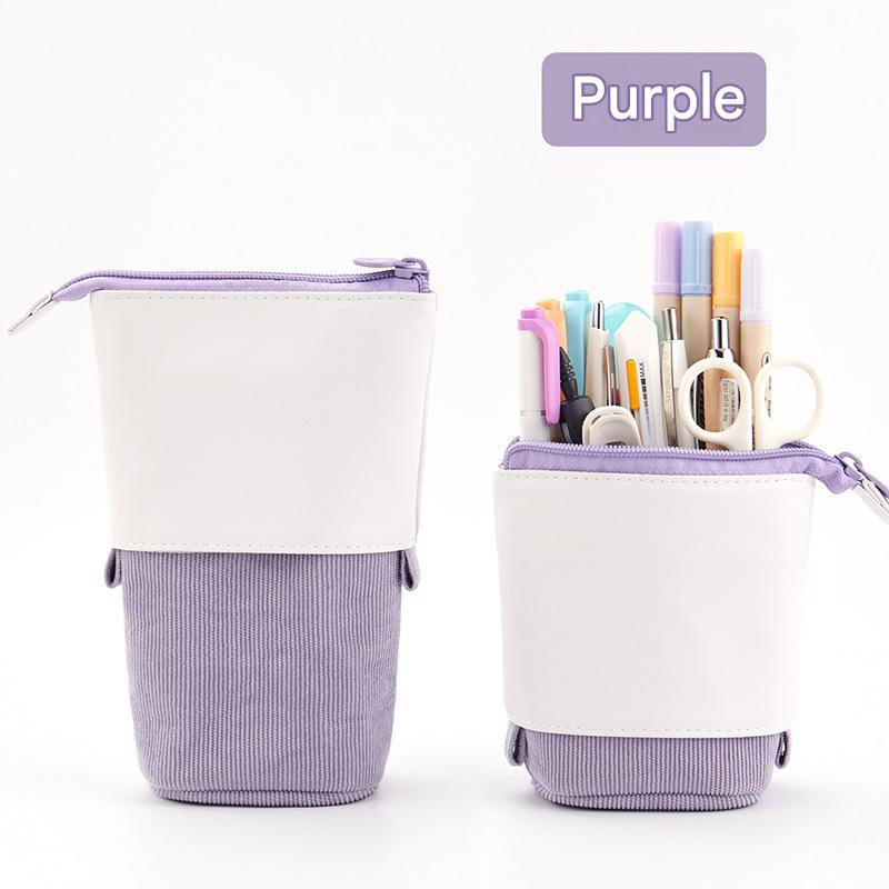 Cute, simple, stylish, multi-functional creative pen holder and pencil case, student stationery, variable drop-down canvas pencil case