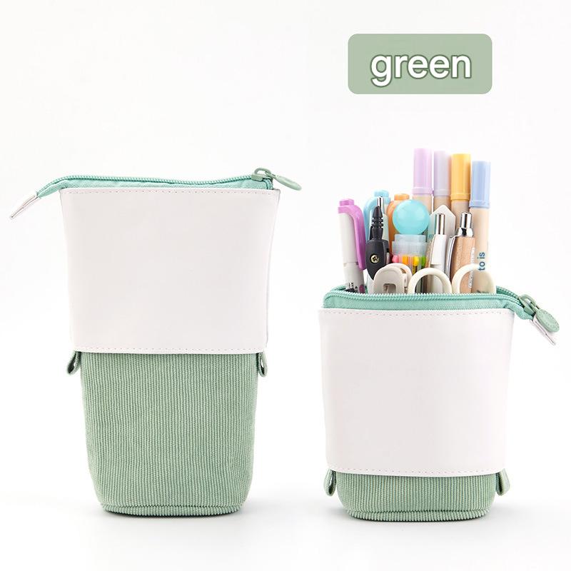 Cute, simple, stylish, multi-functional creative pen holder and pencil case, student stationery, variable drop-down canvas pencil case