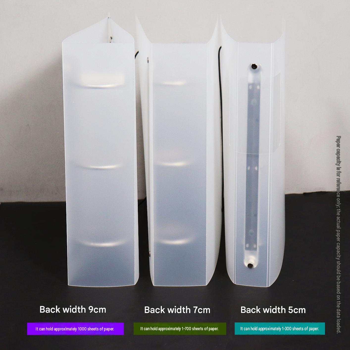 Amazon extra-large capacity A4 punch PP folder, 3-hole transparent binder, document booklet printing logo.