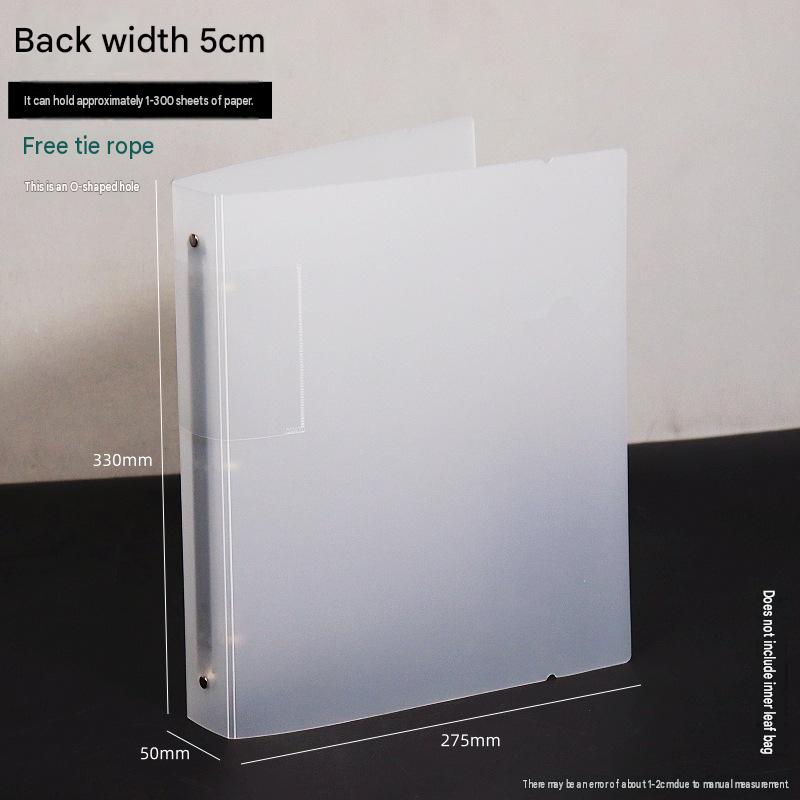 Amazon extra-large capacity A4 punch PP folder, 3-hole transparent binder, document booklet printing logo.