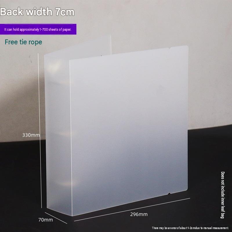 Amazon extra-large capacity A4 punch PP folder, 3-hole transparent binder, document booklet printing logo.