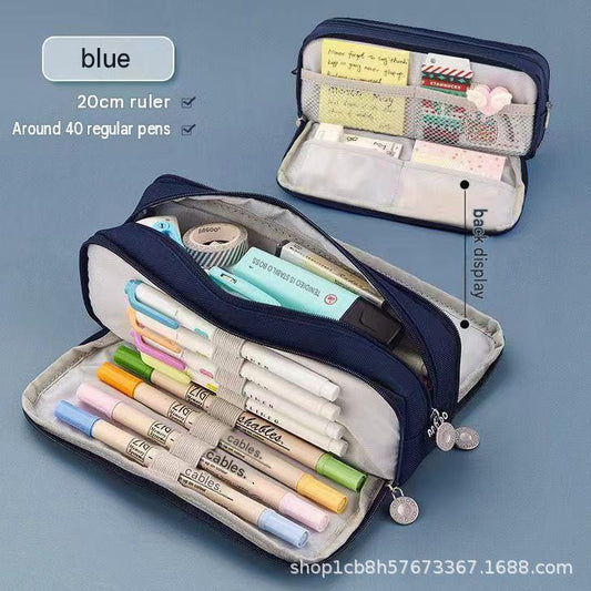 Amazon Korean version pencil case boy and girl pencil case pencil case junior high school students ins simple cute large capacity wholesale