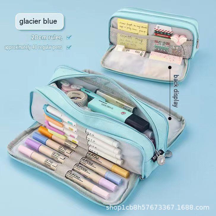 Amazon Korean version pencil case boy and girl pencil case pencil case junior high school students ins simple cute large capacity wholesale