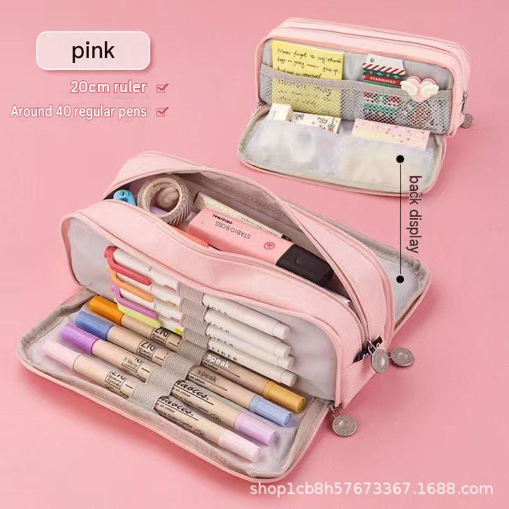 Amazon Korean version pencil case boy and girl pencil case pencil case junior high school students ins simple cute large capacity wholesale