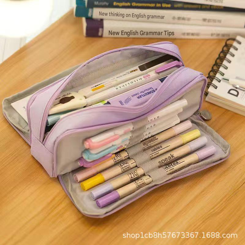 Amazon Korean version pencil case boy and girl pencil case pencil case junior high school students ins simple cute large capacity wholesale