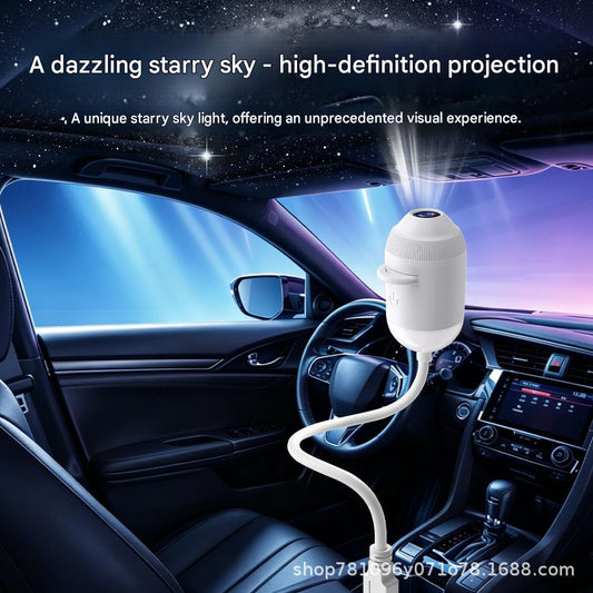 Cross-border best-selling USB starry sky projection light for car interiors, home and bedroom night lights, romantic galaxy LED ambient light