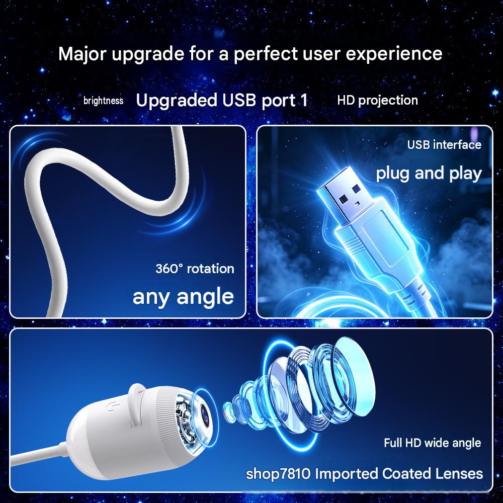 Cross-border best-selling USB starry sky projection light for car interiors, home and bedroom night lights, romantic galaxy LED ambient light