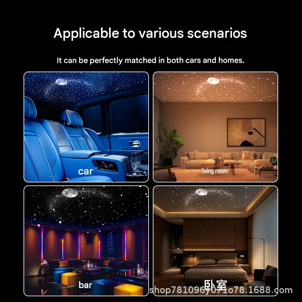 Cross-border best-selling USB starry sky projection light for car interiors, home and bedroom night lights, romantic galaxy LED ambient light