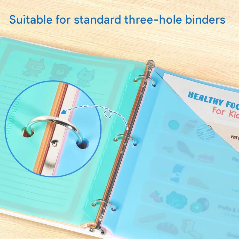 Amazon Best Seller: Three-hole Folder, PP Classified Index Page, Macaron Color Document Protector Bag