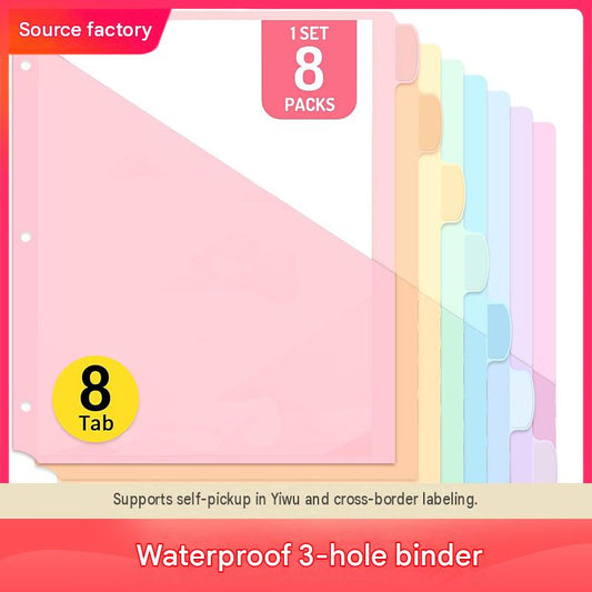 Amazon Best Seller: Three-hole Folder, PP Classified Index Page, Macaron Color Document Protector Bag