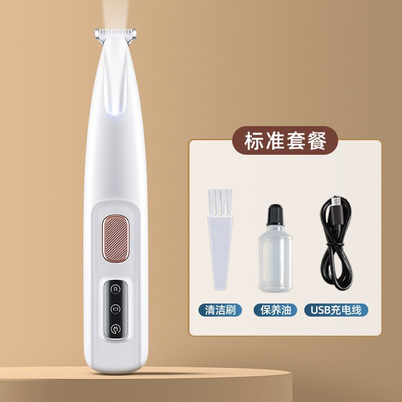 Waterproof LED Light Dog and Cat Foot Shaver Pet Foot Hair Shaving Rechargeable Electric Hair Clipper with Light Dog Hair Trimmer