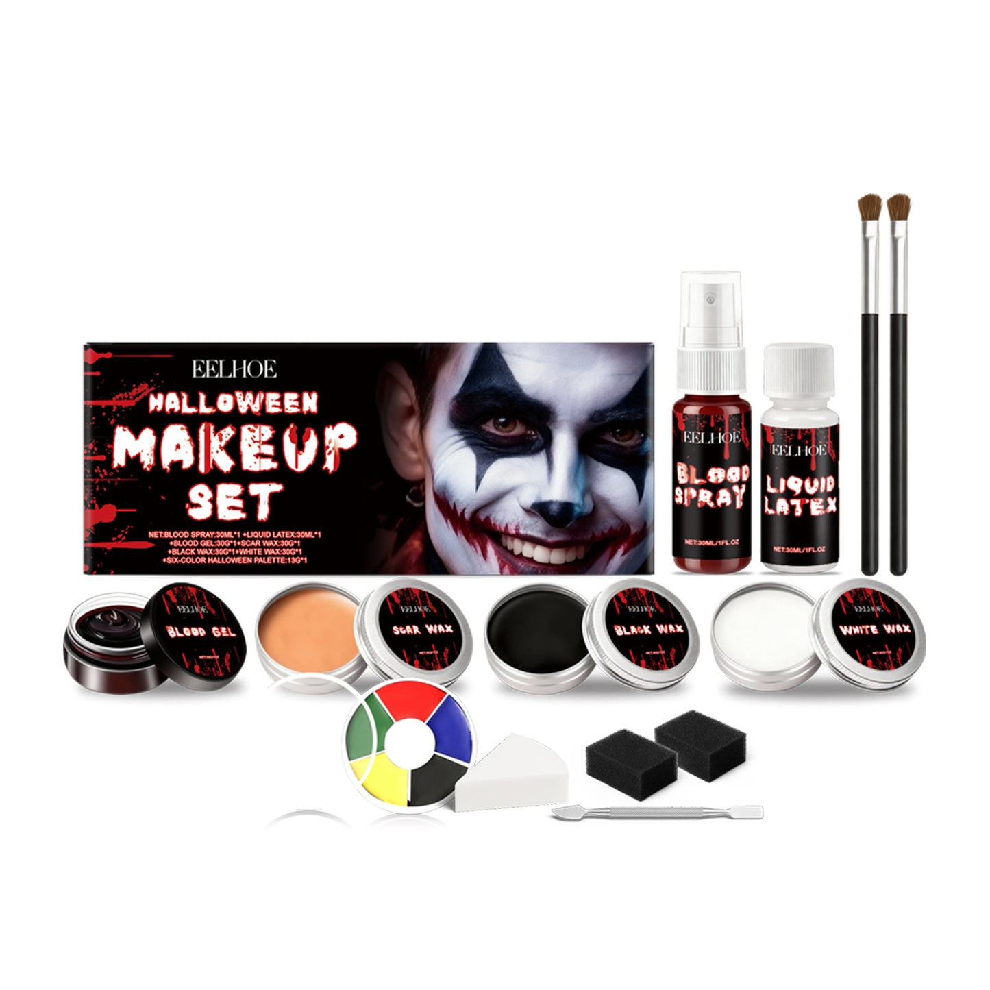 EELHOE Halloween Face Painting Set: Creative Halloween Party Face Painting with Vibrant Color and Long-Lasting Makeup