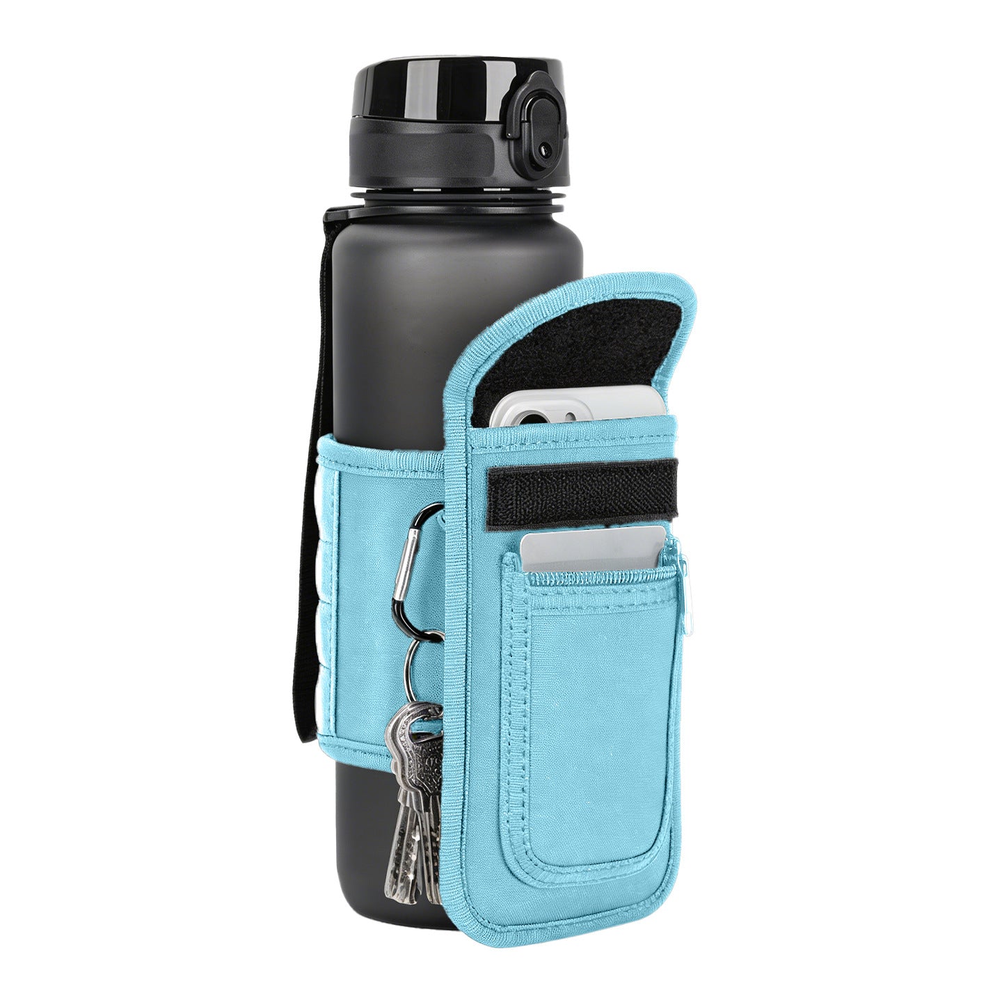 Cross-border fitness diving material magnetic cup sleeve, multi-functional portable outdoor sports heat-insulating non-slip insulated water bottle bag