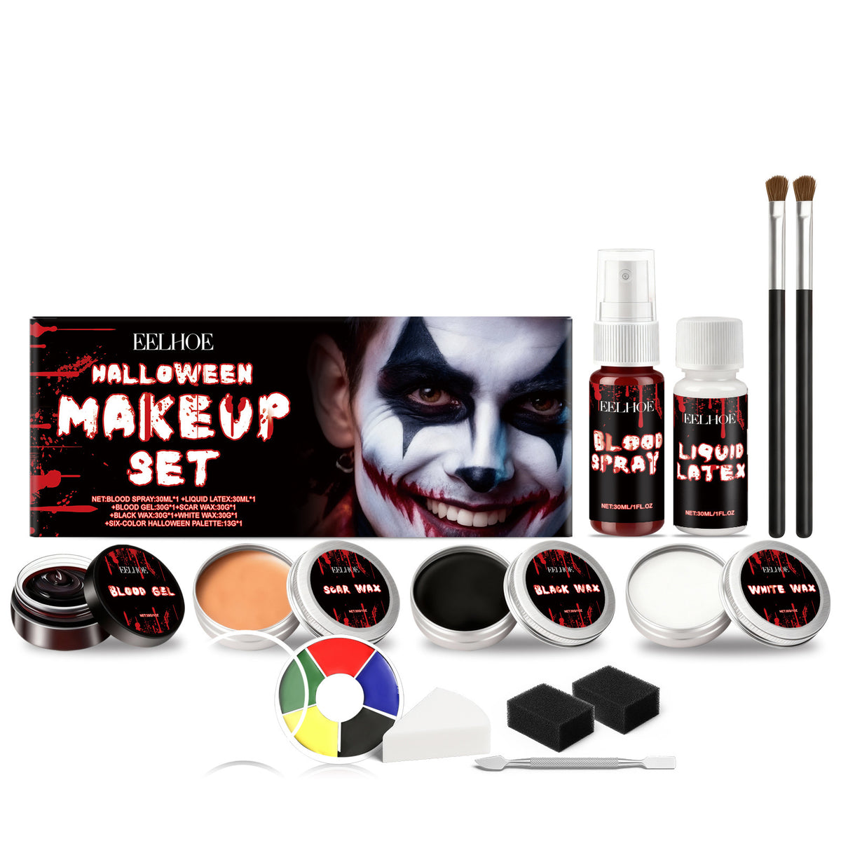 EELHOE Halloween Face Painting Set: Creative Halloween Party Face Painting with Vibrant Color and Long-Lasting Makeup