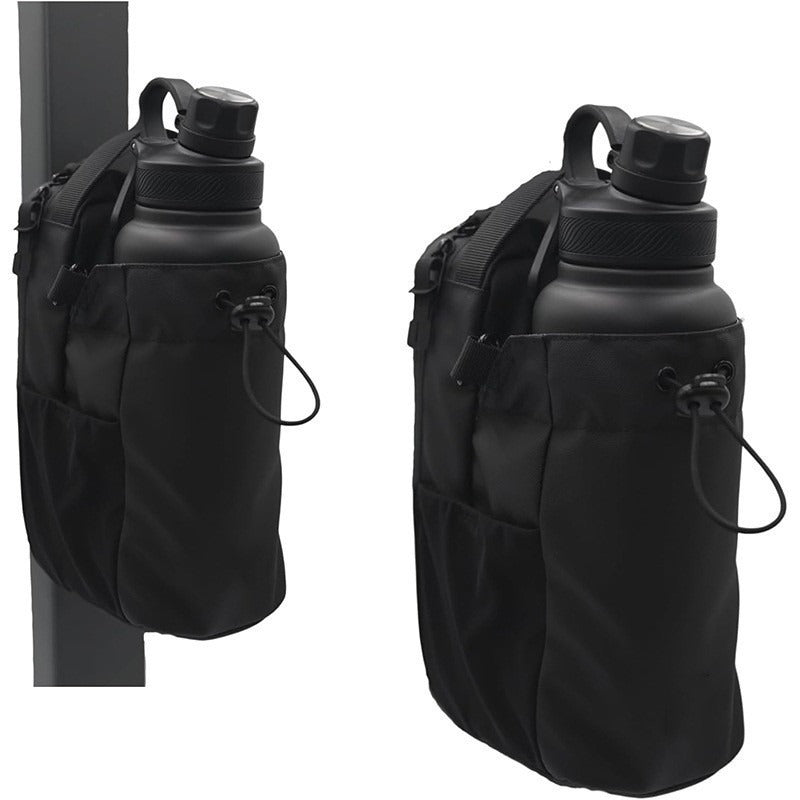 Cross-border hot-selling fitness magnetic water bottle bag water cup messenger bag gym phone key storage bag source spot