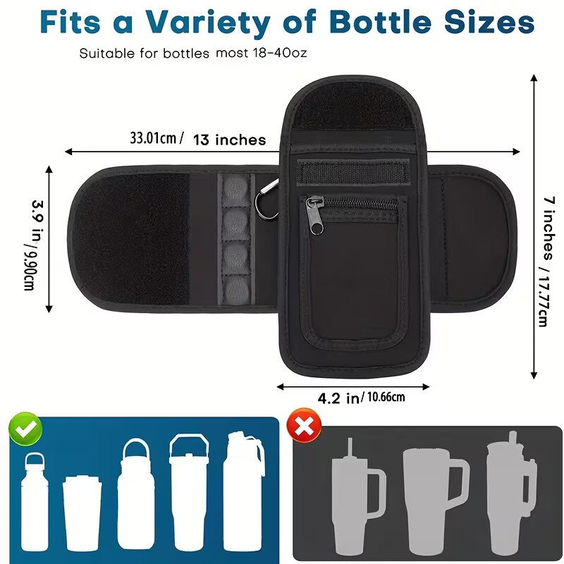 Cross-border fitness diving material magnetic cup sleeve, multi-functional portable outdoor sports heat-insulating non-slip insulated water bottle bag