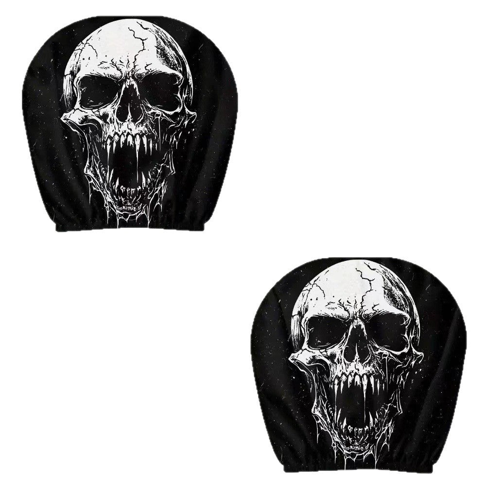 Black and white horror portrait personalized print car headrest covers, universal car interior neck support pillowcases, can be labeled and images can be sent by the customer.