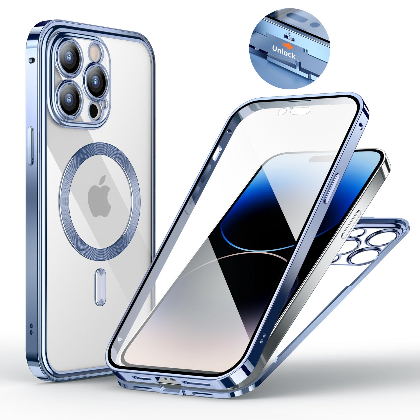 Suitable for iPhone15Pro Magsafes mobile phone case Apple 12 3 4 snap buckle Magneto magnetic metal case