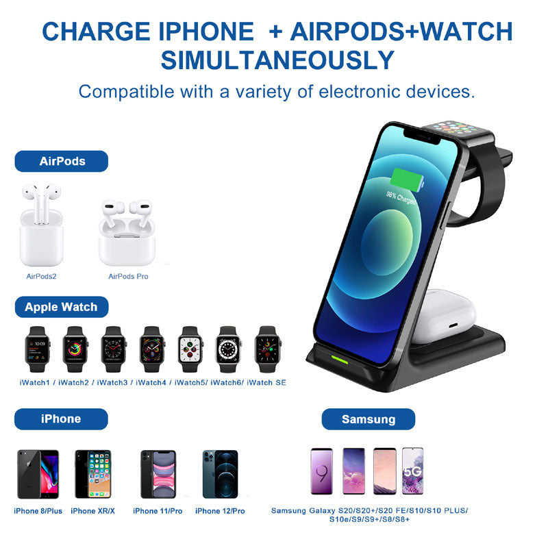 Amazon Vertical Mobile Phone Stand Wireless Charger 15W Fast Charge Applicable to iPhone 13 Apple Headphone Watch 7