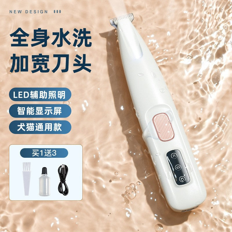 Waterproof LED Light Dog and Cat Foot Shaver Pet Foot Hair Shaving Rechargeable Electric Hair Clipper with Light Dog Hair Trimmer