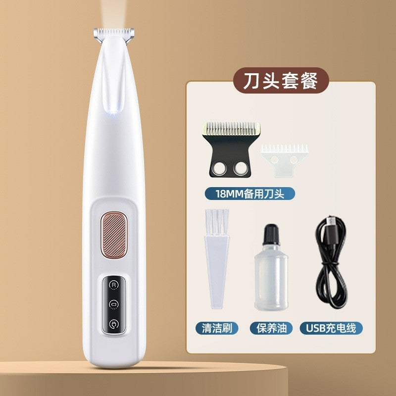 Waterproof LED Light Dog and Cat Foot Shaver Pet Foot Hair Shaving Rechargeable Electric Hair Clipper with Light Dog Hair Trimmer