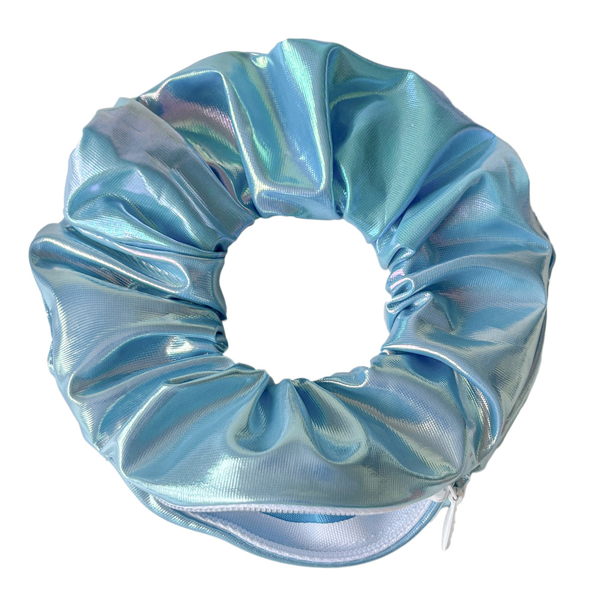 Vibrant Thick PU Invisible Zipper Scrunchie Hair Tie, Cross-border E-commerce, Amazon Zipper Hair Tie Wholesale, Hair Accessories