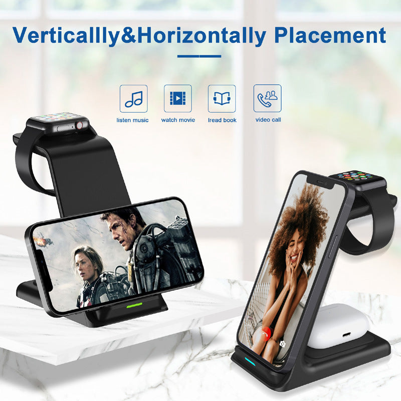 Amazon Vertical Mobile Phone Stand Wireless Charger 15W Fast Charge Applicable to iPhone 13 Apple Headphone Watch 7