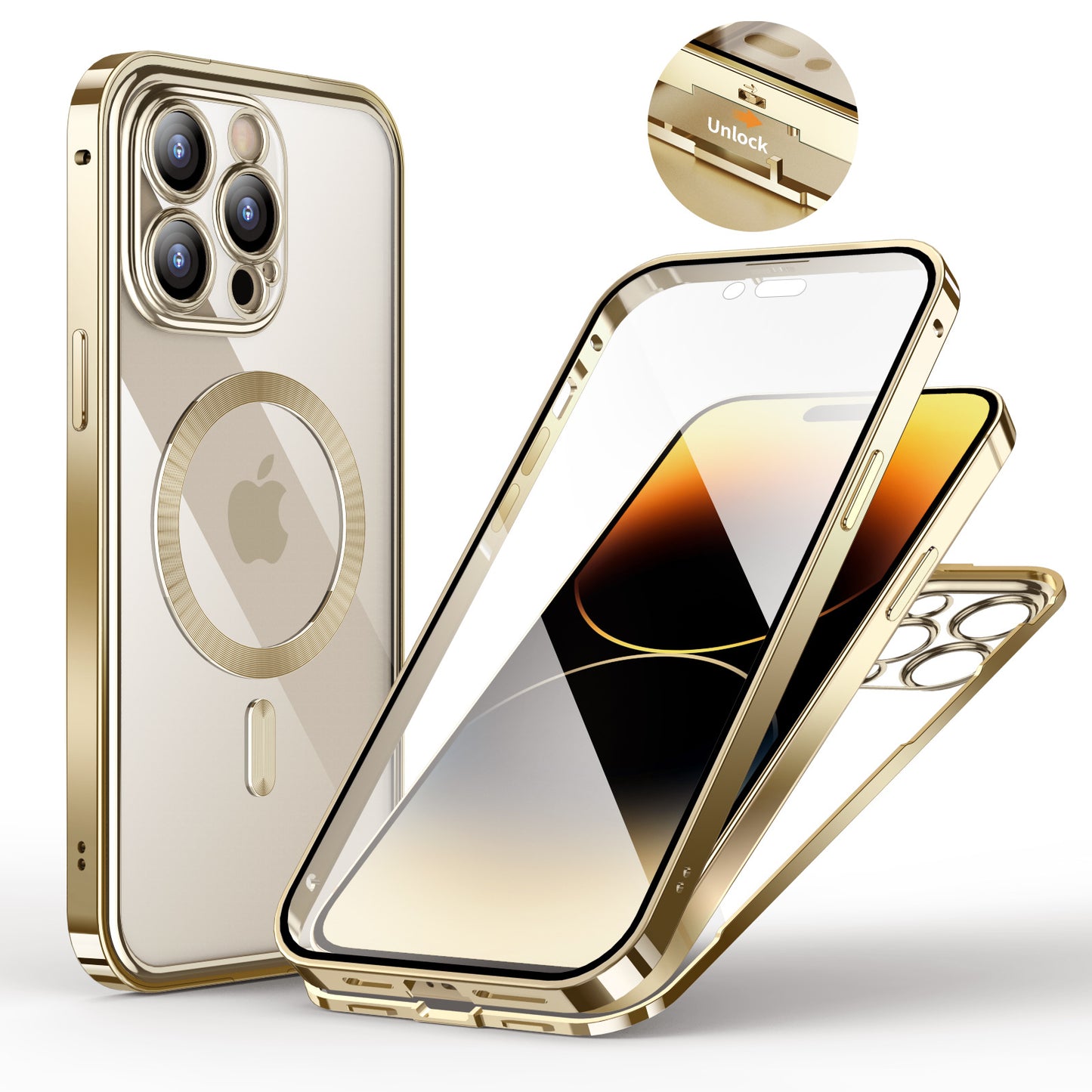 Suitable for iPhone15Pro Magsafes mobile phone case Apple 12 3 4 snap buckle Magneto magnetic metal case