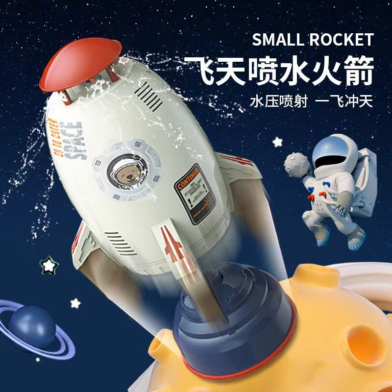 New product cross-border space rocket sprinkler children's rotating flying water toy outdoor water pressure lift-off sprinkler