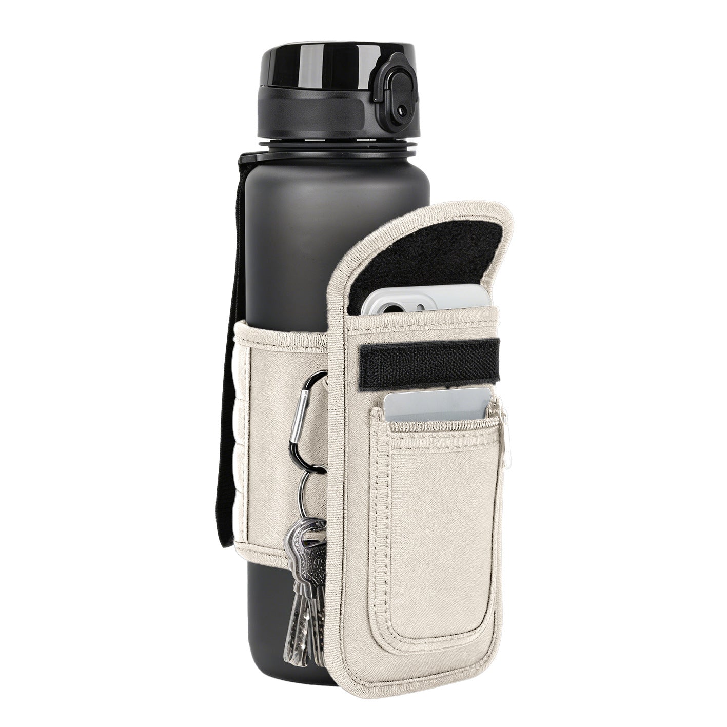 Cross-border fitness diving material magnetic cup sleeve, multi-functional portable outdoor sports heat-insulating non-slip insulated water bottle bag
