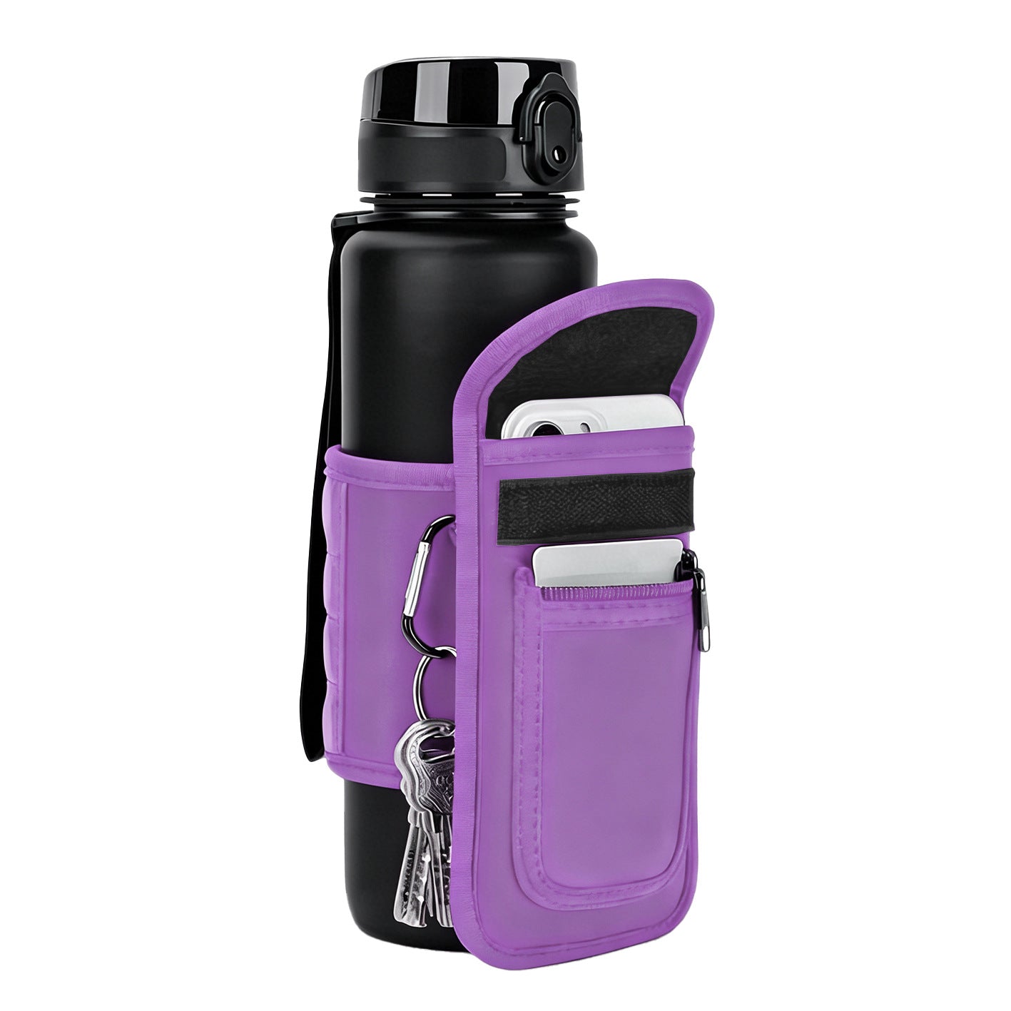 Cross-border fitness diving material magnetic cup sleeve, multi-functional portable outdoor sports heat-insulating non-slip insulated water bottle bag