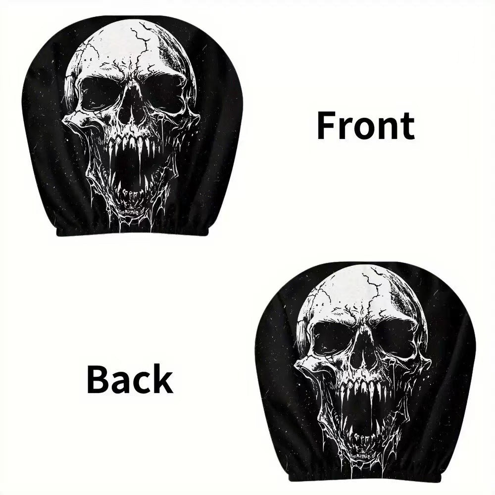 Black and white horror portrait personalized print car headrest covers, universal car interior neck support pillowcases, can be labeled and images can be sent by the customer.