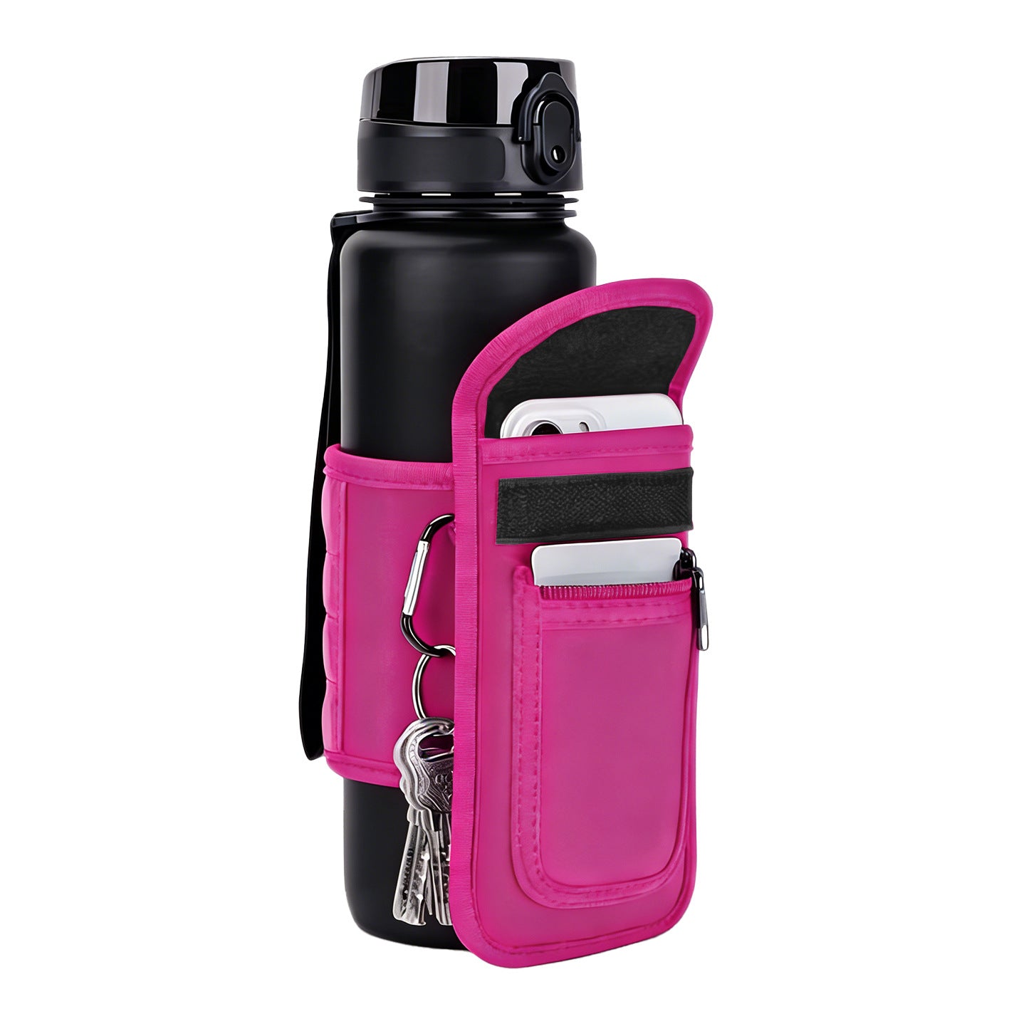 Cross-border fitness diving material magnetic cup sleeve, multi-functional portable outdoor sports heat-insulating non-slip insulated water bottle bag